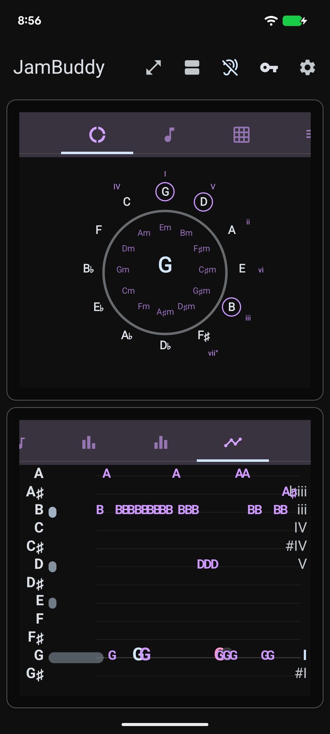 Real-time chord recognition with Circle of Fifths