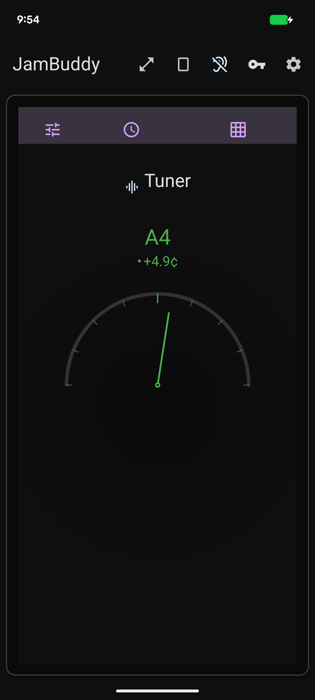 Chromatic tuner interface